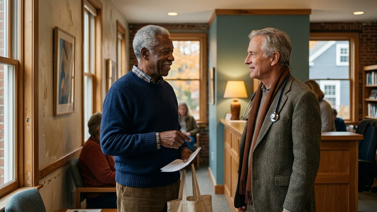 A Medicare member visiting a doctor in their HMO network